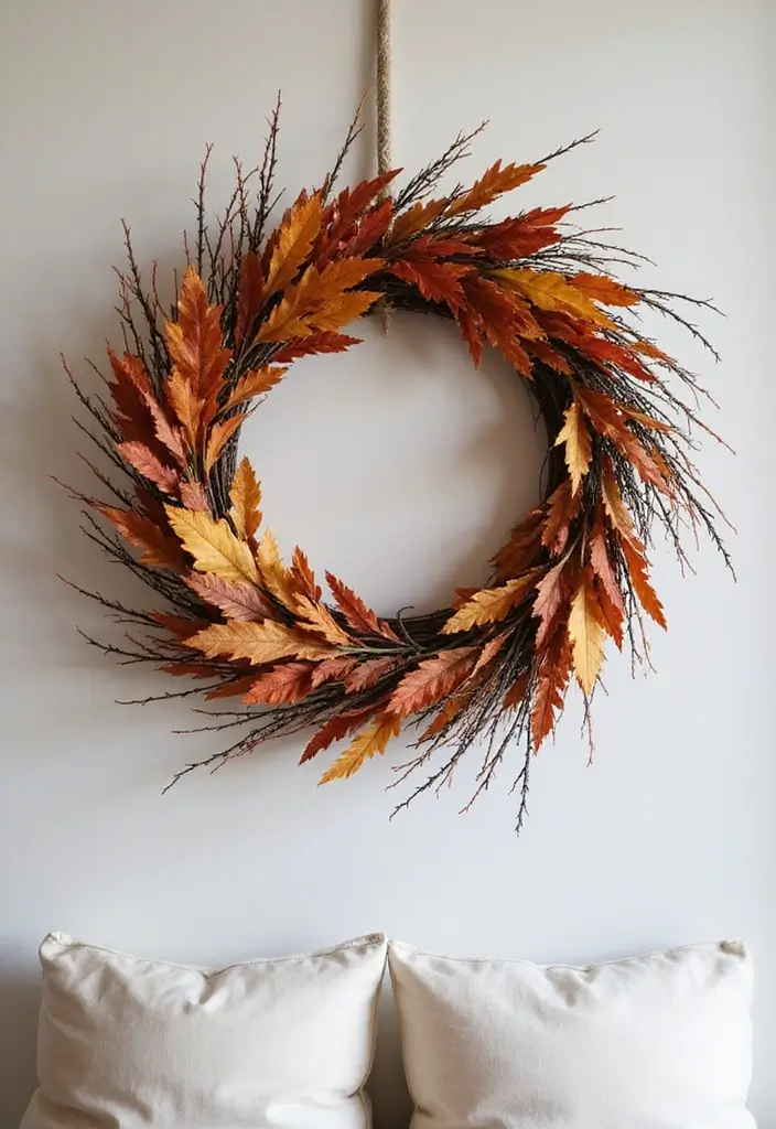 26 Fall Decor for Bedroom Ideas That Feel Cozy and Seasonal - 18. Autumn Wreaths