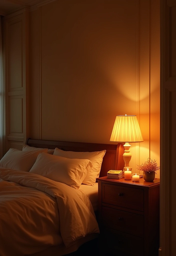 26 Fall Decor for Bedroom Ideas That Feel Cozy and Seasonal - 9. Warm Lighting