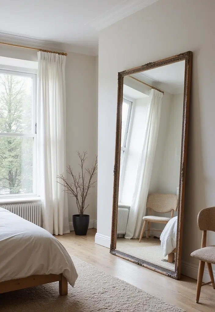 26 Mirror Design for Bedroom Ideas That Add Light and Style - 11. Oversized Mirrors