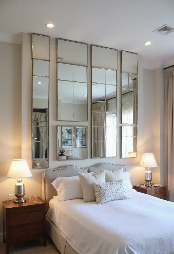 26 Mirror Design for Bedroom Ideas That Add Light and Style - 12. Mirror Wall Panels