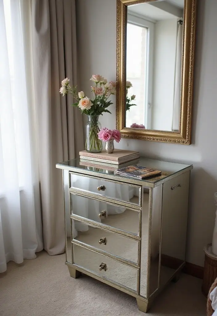 26 Mirror Design for Bedroom Ideas That Add Light and Style - 16. Mirrored Furniture