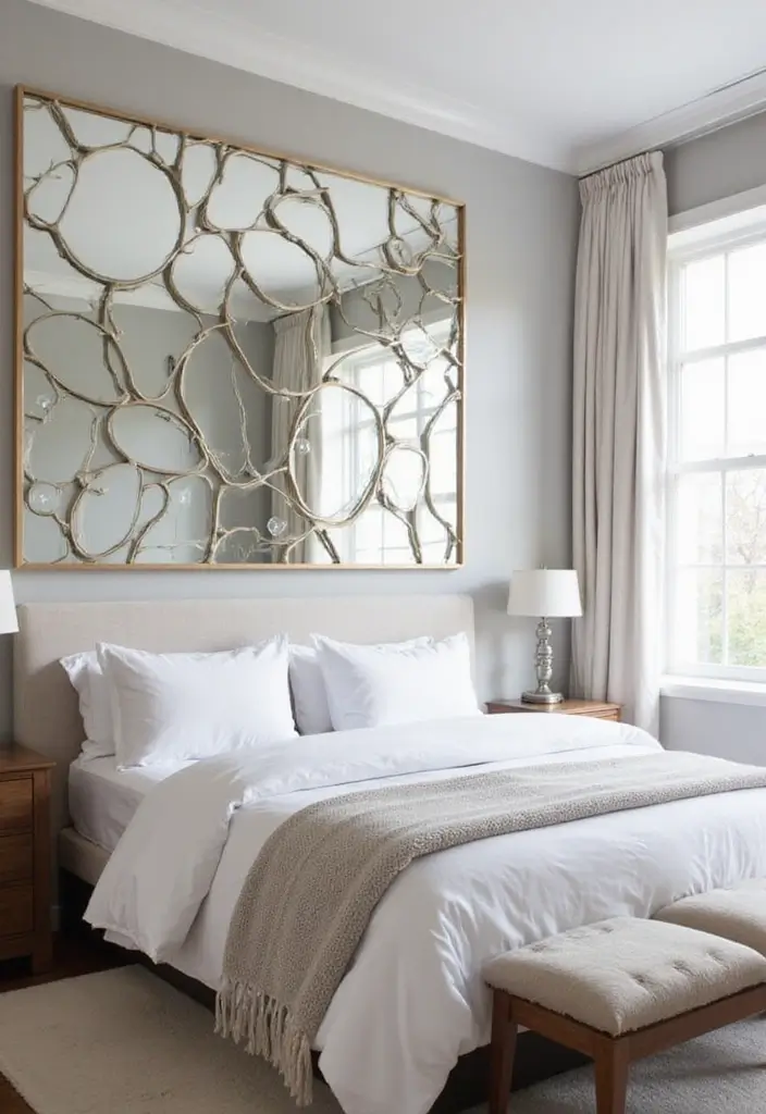 26 Mirror Design for Bedroom Ideas That Add Light and Style - 21. Mirrored Accent Walls