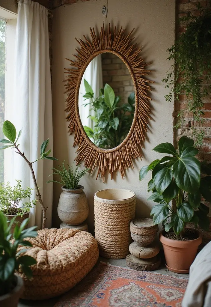 26 Mirror Design for Bedroom Ideas That Add Light and Style - 8. Bohemian Style Mirrors