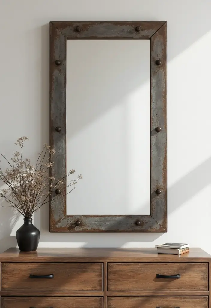 26 Mirror Design for Bedroom Ideas That Add Light and Style - 9. Industrial Style Mirrors