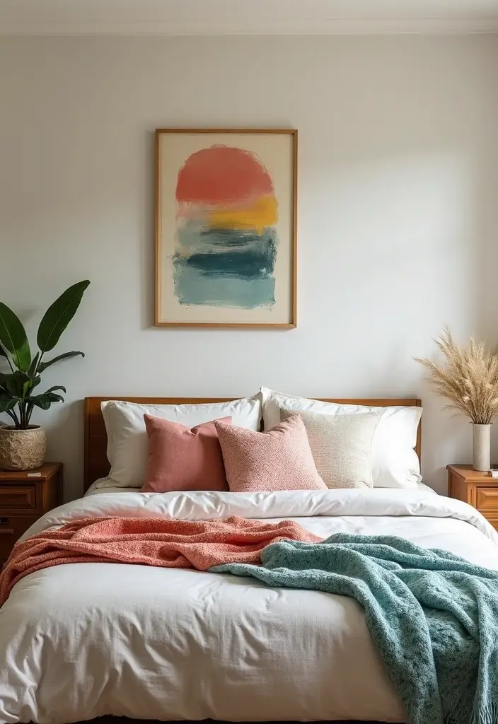 26 Modern Home Interior Design Bedroom Ideas That Feel Sleek and Elegant - 1. Soft Neutrals with a Splash of Color