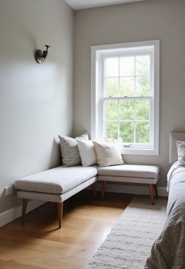 26 Modern Home Interior Design Bedroom Ideas That Feel Sleek and Elegant - 21. Cozy Corner Benches