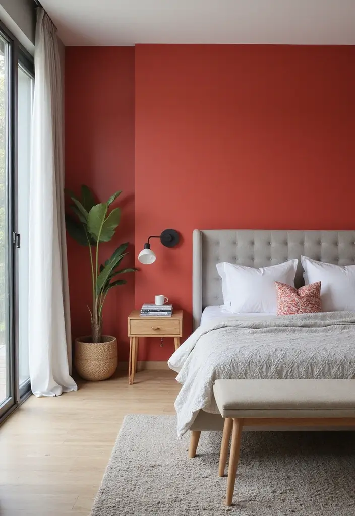 26 Modern Home Interior Design Bedroom Ideas That Feel Sleek and Elegant - 23. Colorful Accent Walls