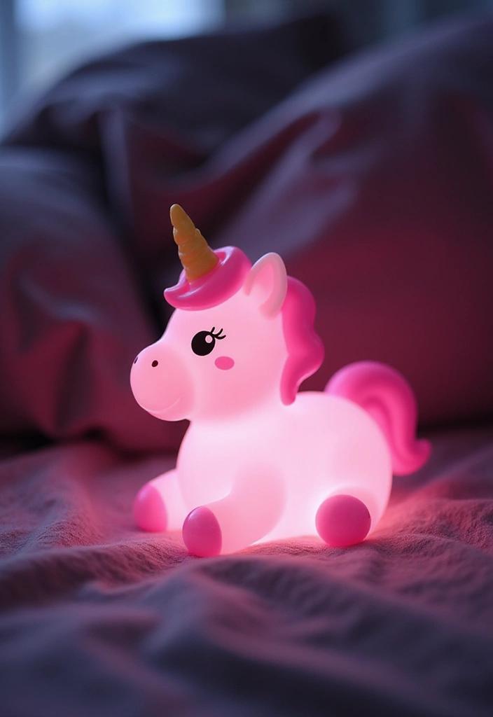 26 Pink Christmas Bedroom Decor Ideas That Add Holiday Magic - 16. Themed Night Lights