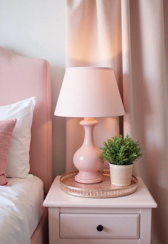 26 Pink Christmas Bedroom Decor Ideas That Add Holiday Magic - 22. Festive Bedside Tables