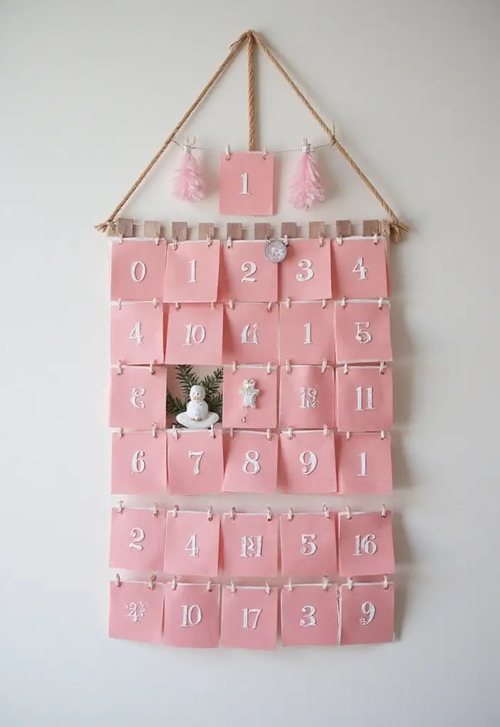 26 Pink Christmas Bedroom Decor Ideas That Add Holiday Magic - 24. Creative Advent Calendars
