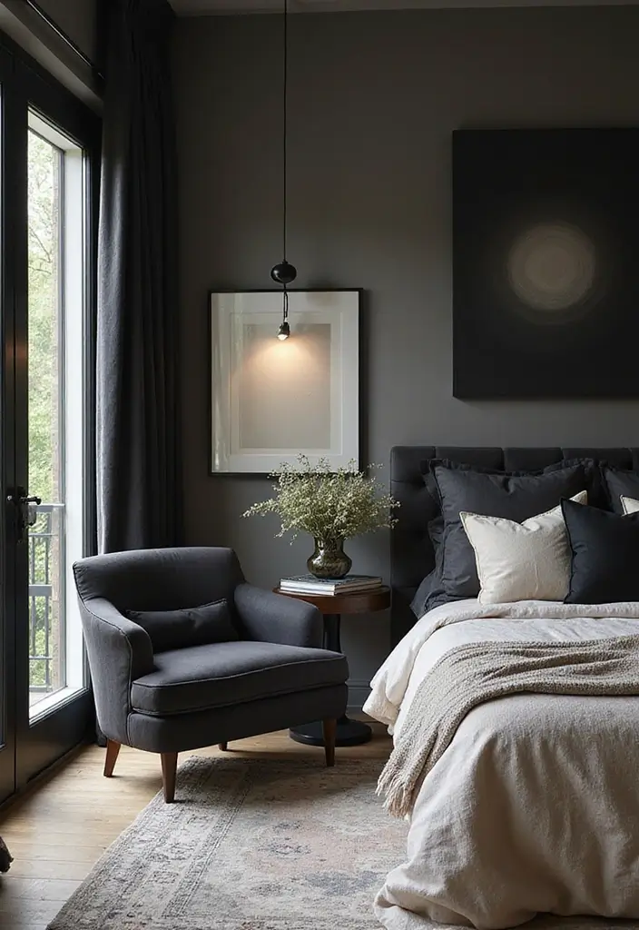 27 Black and Cream Bedroom Ideas That Feel Sophisticated & Calm - 23. Cozy Nooks