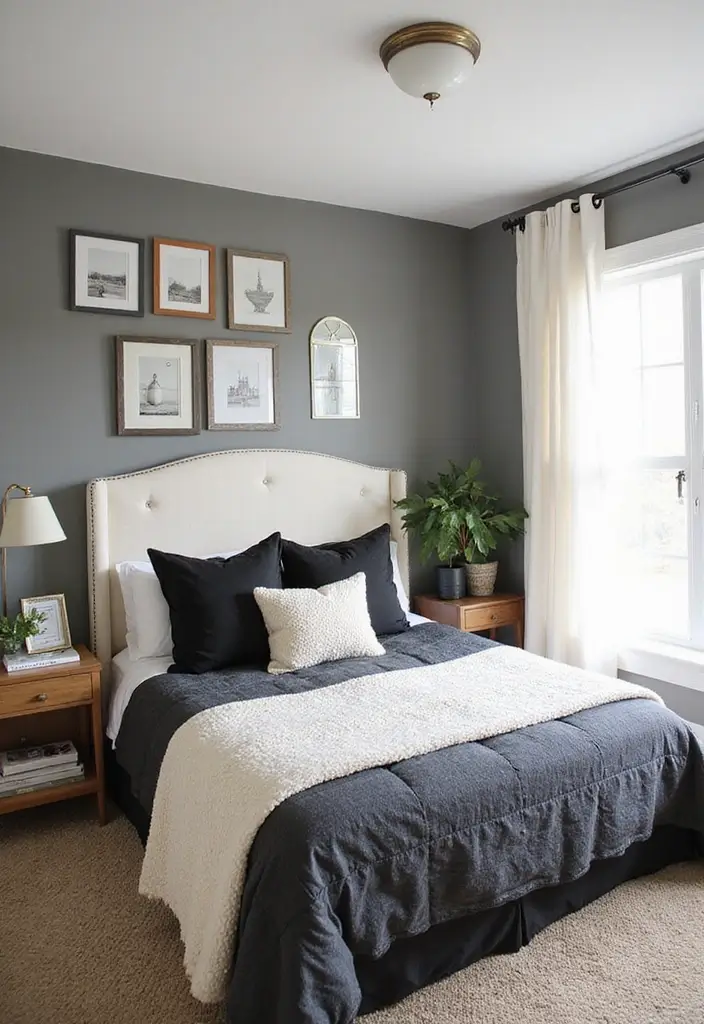 27 Black and Cream Bedroom Ideas That Feel Sophisticated & Calm - 27. DIY Accent Pieces