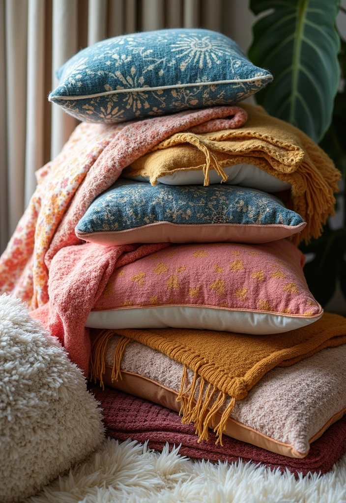 27 Boho Style Bedroom Decor Ideas That Feel Free & Earthy - 1. Layered Textiles for Comfort
