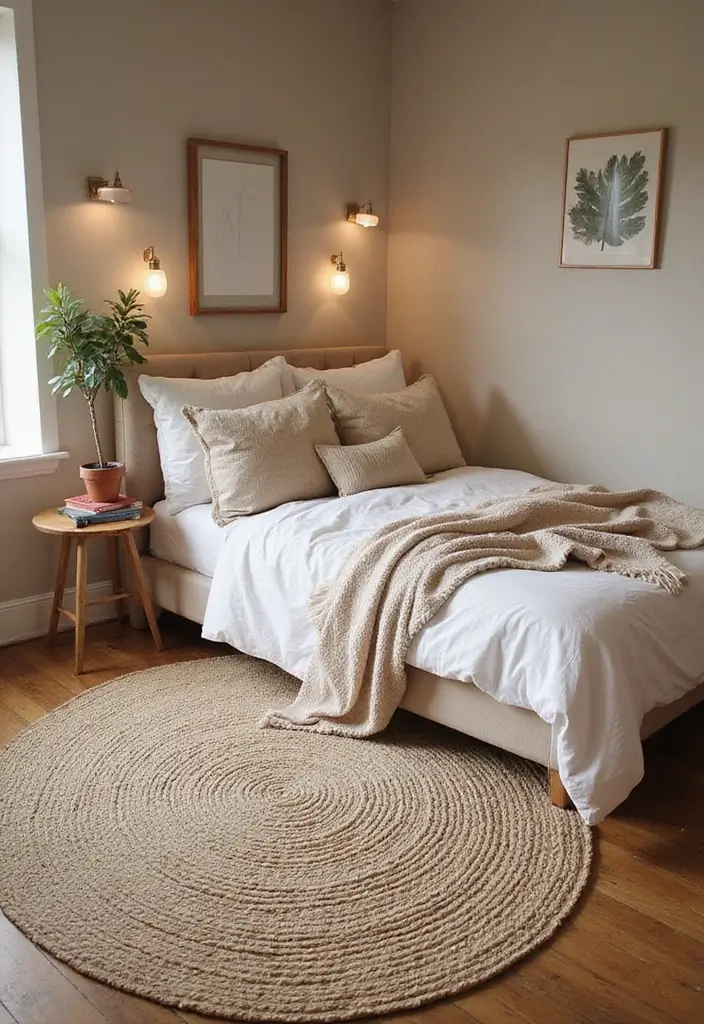 27 Boho Style Bedroom Decor Ideas That Feel Free & Earthy - 11. Natural Fiber Rugs