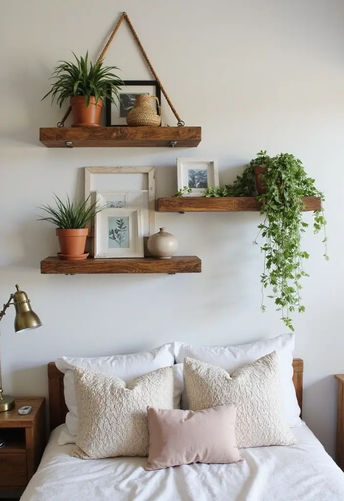 27 Boho Style Bedroom Decor Ideas That Feel Free & Earthy - 13. DIY Custom Shelving