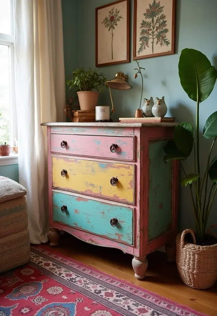 27 Boho Style Bedroom Decor Ideas That Feel Free & Earthy - 19. Upcycled Furniture