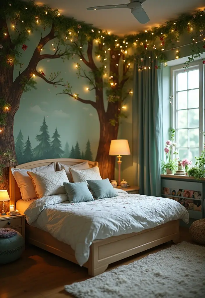 27 Children Bedroom Design for Kids That Are Playful and Smart - 1. Enchanted Forest Retreat