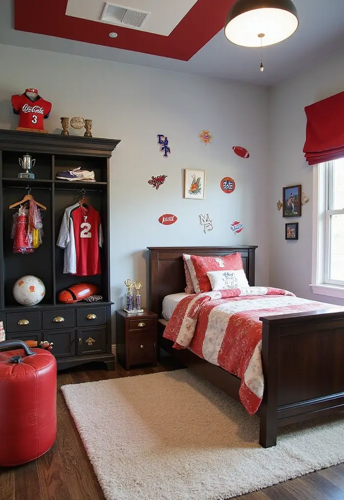 27 Children Bedroom Design for Kids That Are Playful and Smart - 12. Sports Fanatic's Kingdom