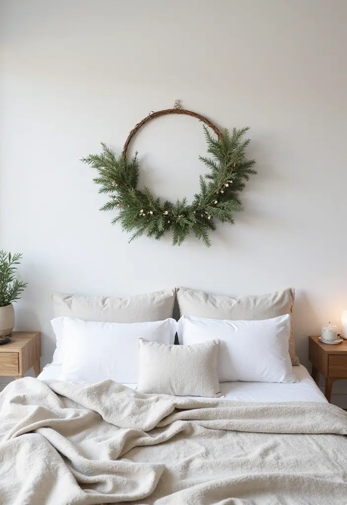 27 Christmas Decor for Bedroom Ideas That Bring Festive Magic - 12. Minimalist Wreaths