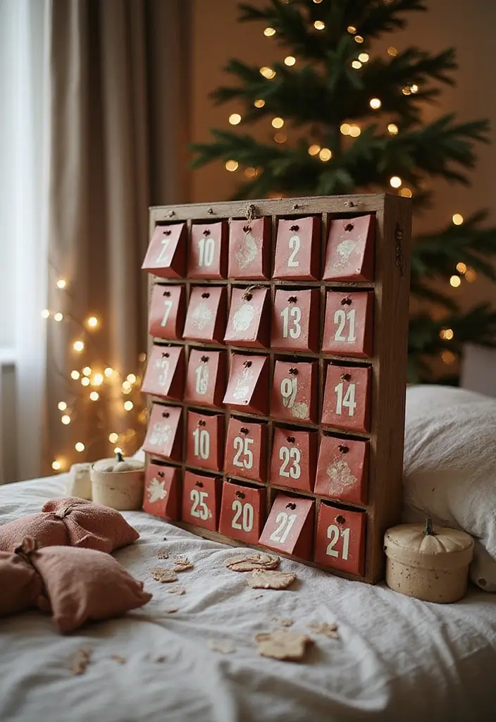 27 Christmas Decor for Bedroom Ideas That Bring Festive Magic - 4. Advent Calendar Decor