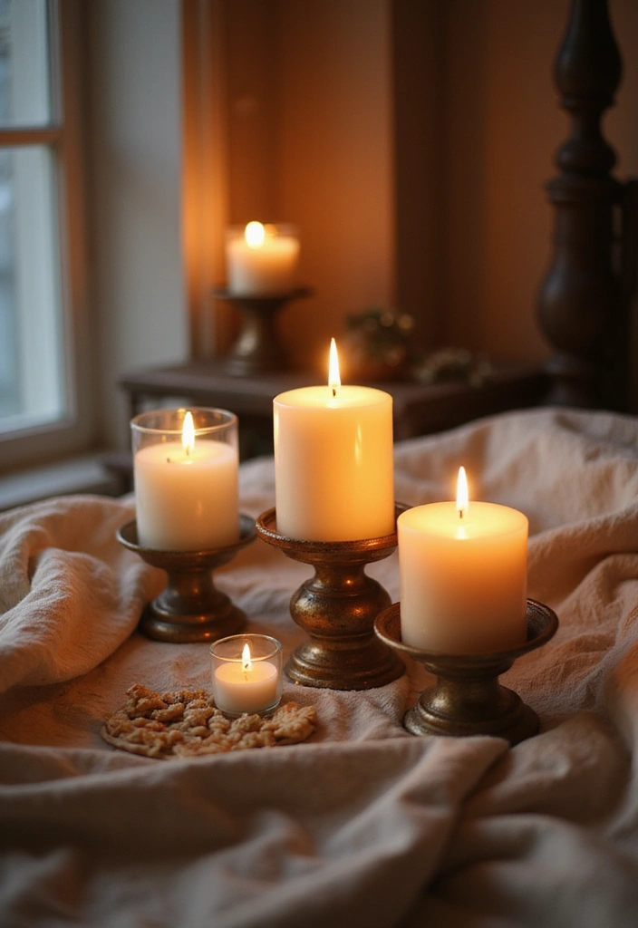 27 Christmas Decor for Bedroom Ideas That Bring Festive Magic - 7. Scented Candles