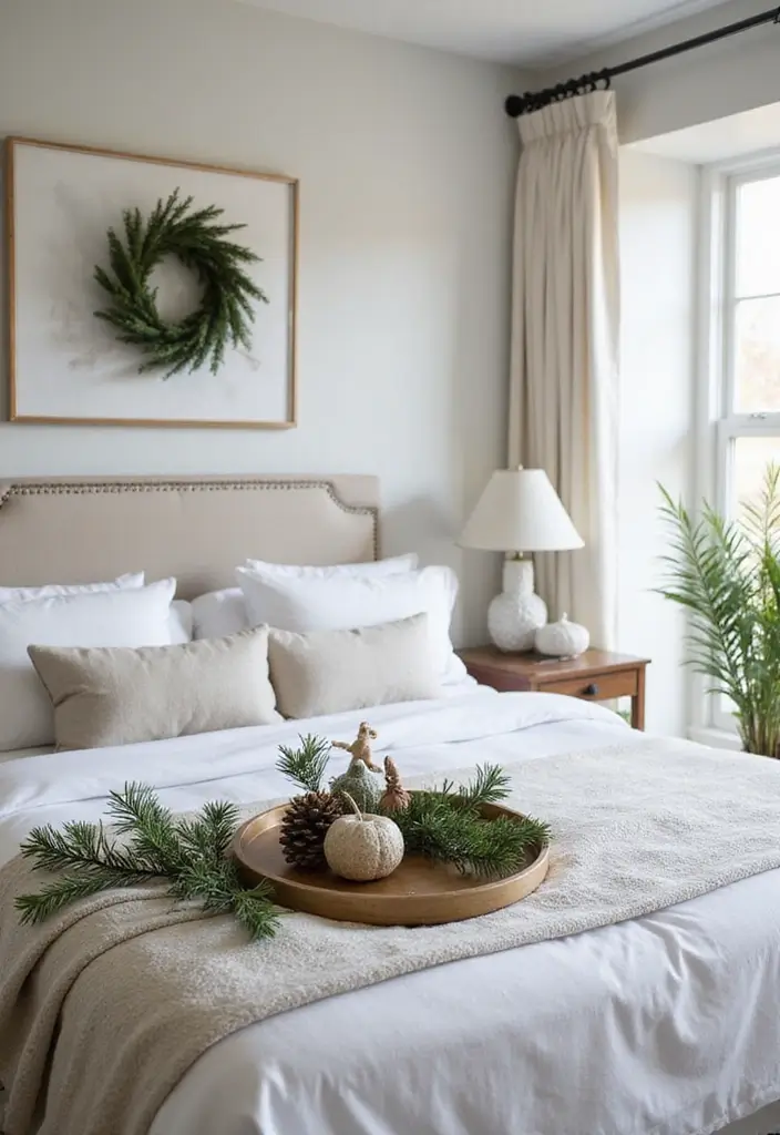 27 Christmas Decor for Bedroom Ideas That Bring Festive Magic - 9. Natural Elements