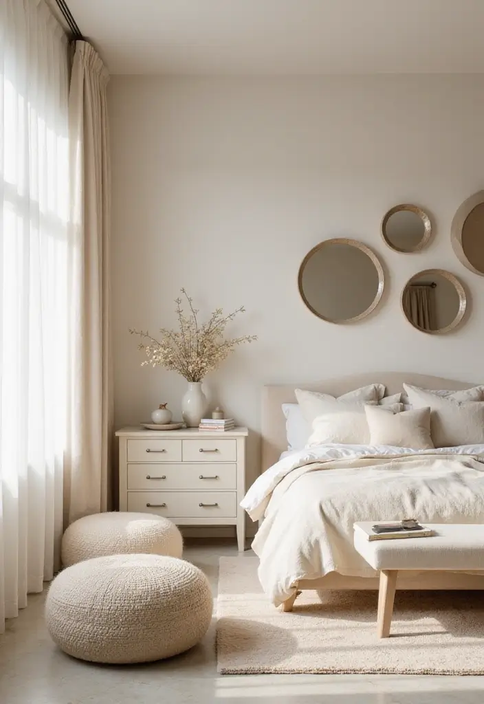 27 Cream and Beige Bedroom Ideas That Are Calm & Timeless - 12. Flowing Lines in Decor