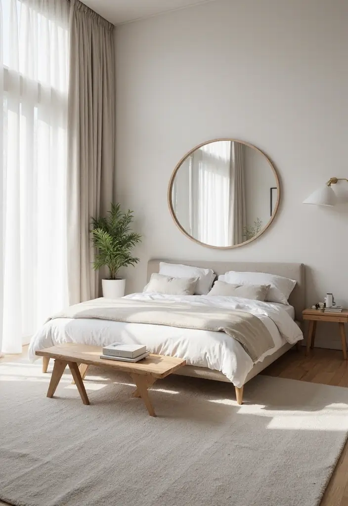 27 Cream and Beige Bedroom Ideas That Are Calm & Timeless - 18. Open Spaces for Breathability