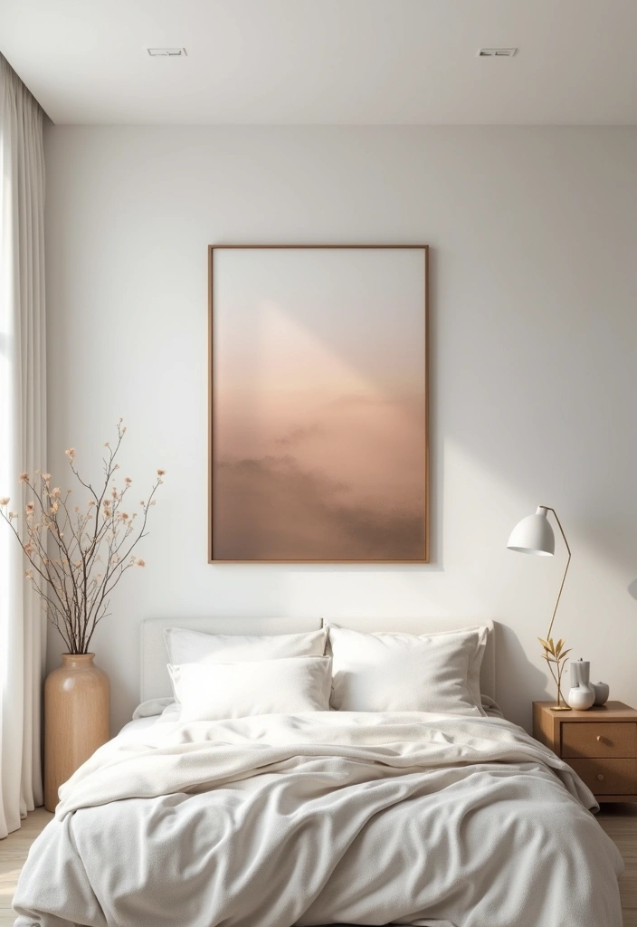 27 Cream and Beige Bedroom Ideas That Are Calm & Timeless - 6. Art and Decor with Meaning