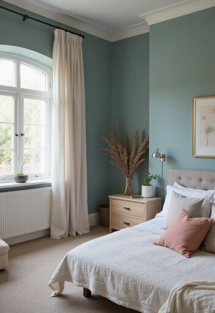 27 Duck Egg Blue Bedroom Ideas That Feel Timeless and Peaceful - 20. Duck Egg Blue and Earthy Neutrals