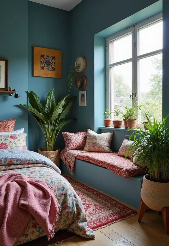27 Duck Egg Blue Bedroom Ideas That Feel Timeless and Peaceful - 6. Bohemian Duck Egg Blue Retreat
