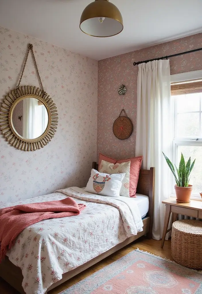 27 Girl Bedroom Designs Small Room Ideas That Feel Pretty and Functional - 15. Playful Accent Walls