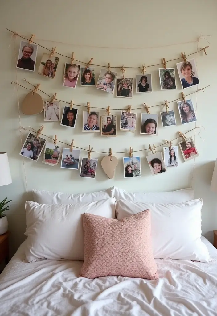 27 Girl Bedroom Designs Small Room Ideas That Feel Pretty and Functional - 19. Fun Photo Displays