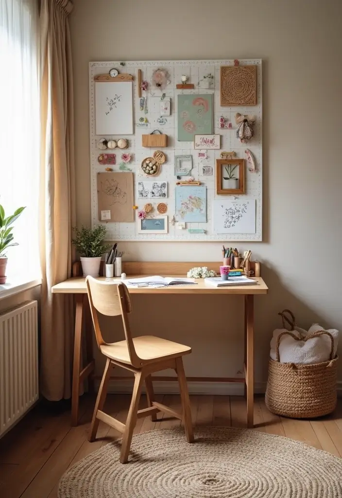 27 Girl Bedroom Designs Small Room Ideas That Feel Pretty and Functional - 20. Artsy Craft Corner