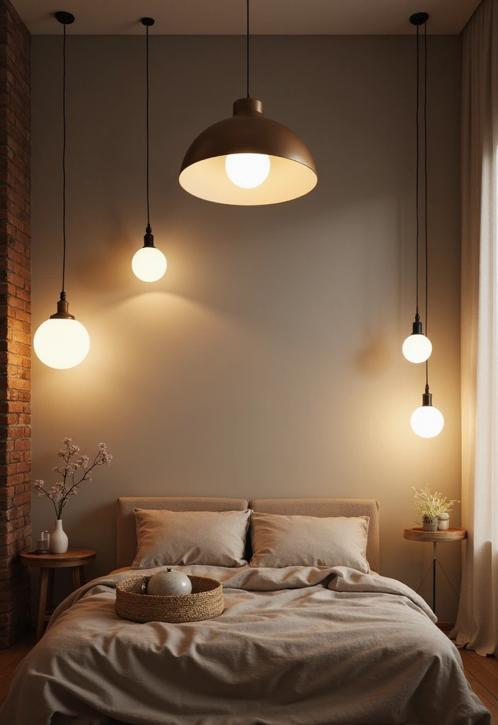 27 Hanging Lights in Bedroom Ideas That Add a Dreamy Glow - 15. Layered Lighting Effects