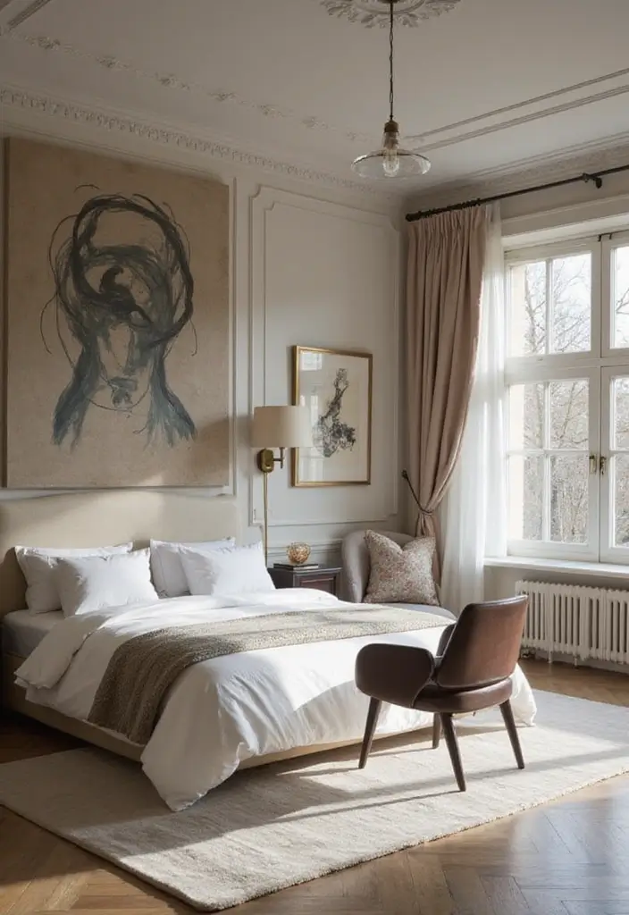 27 Hanging Lights in Bedroom Ideas That Add a Dreamy Glow - 18. Modern Art Fixtures