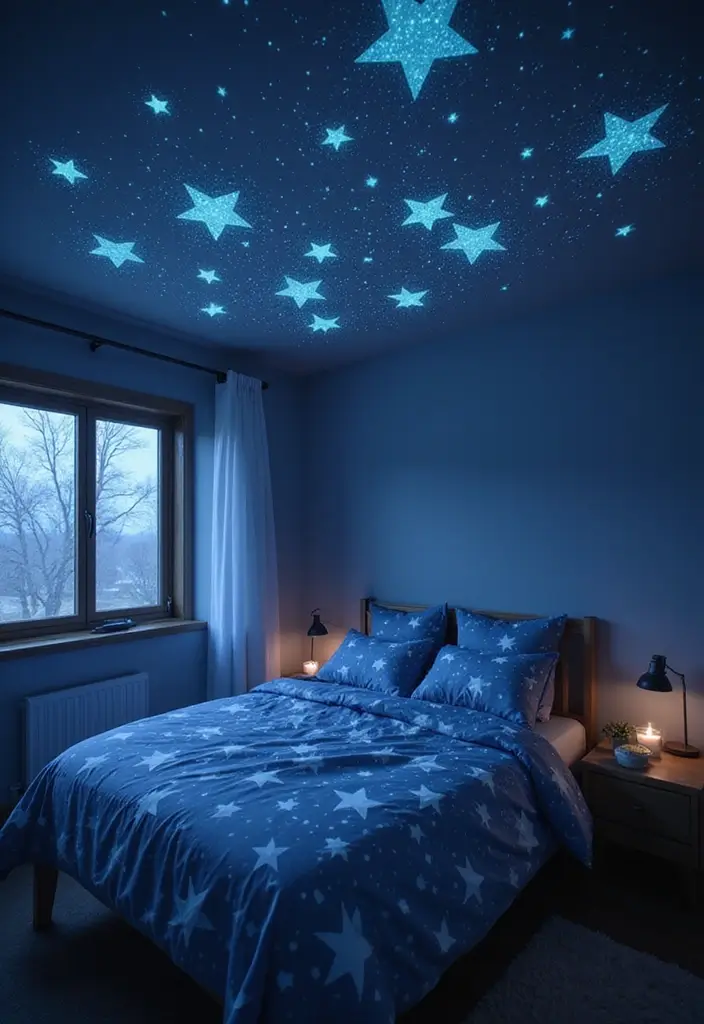 27 Ocean Themed Bedroom for Teens Ideas That Feel Calm and Coastal - 18. Starry Night Sky