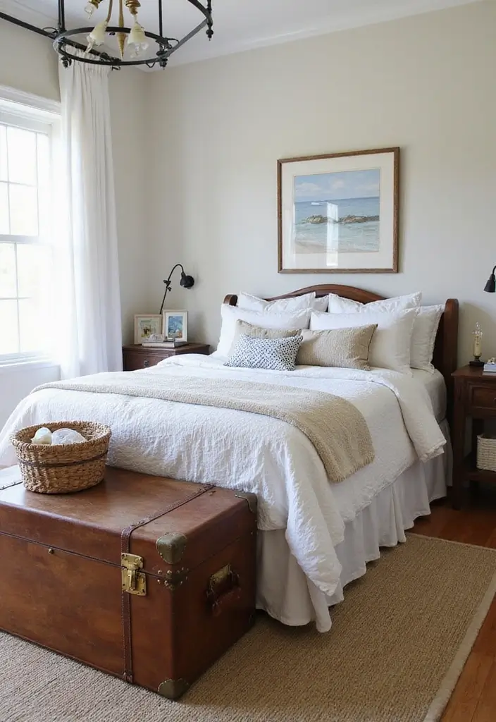 27 Ocean Themed Bedroom for Teens Ideas That Feel Calm and Coastal - 26. Vintage Travel Trunks