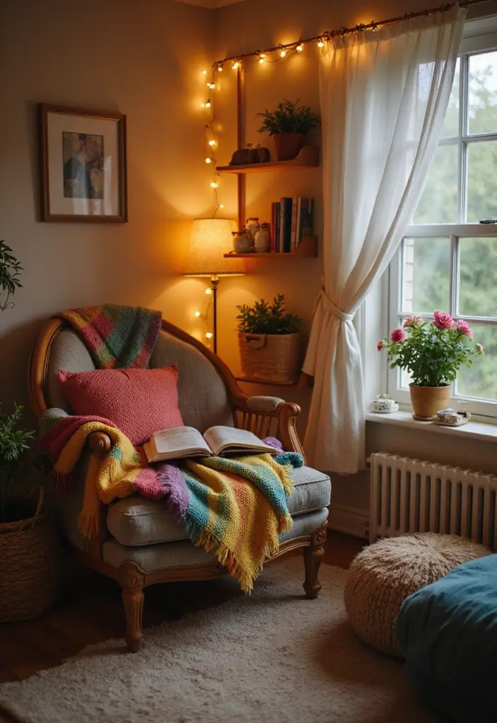 27 Red White and Blue Bedroom Ideas That Look Bold and Patriotic - 10. Cozy Reading Nook