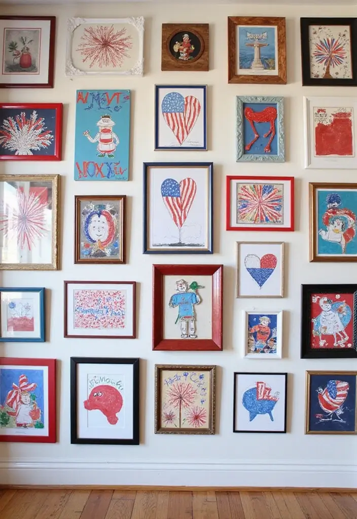 27 Red White and Blue Bedroom Ideas That Look Bold and Patriotic - 2. Wall Art with Patriotism
