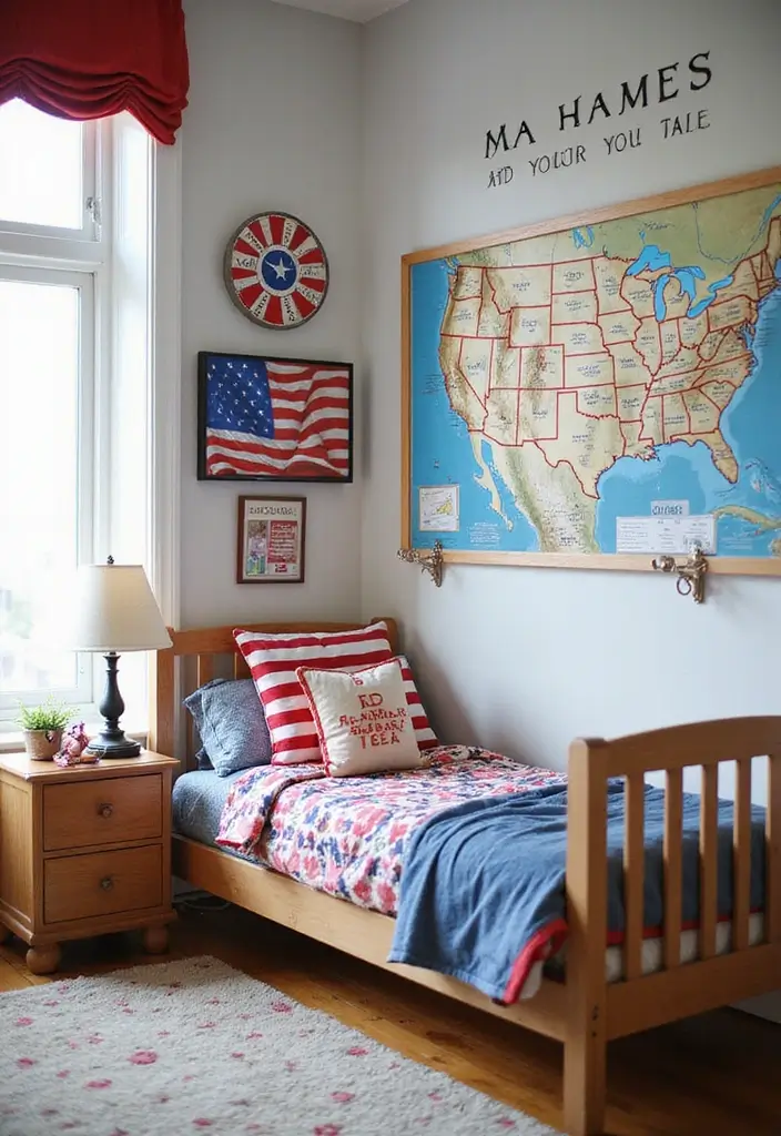 27 Red White and Blue Bedroom Ideas That Look Bold and Patriotic - 22. Educational Decor