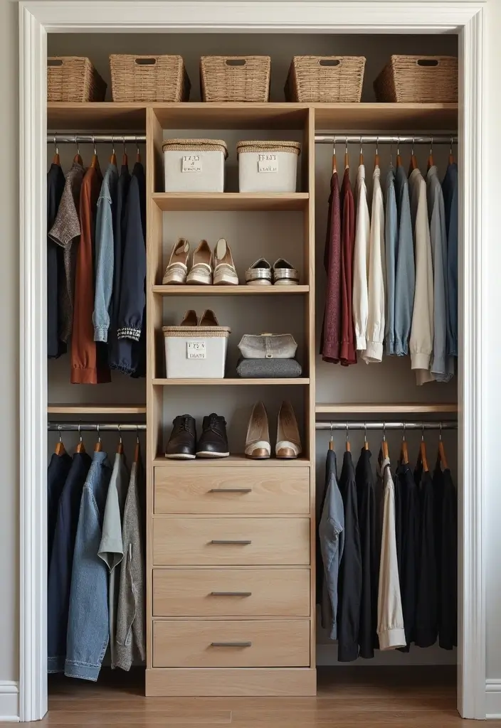 27 Small Closet Organization Bedroom Ideas That Keep Things Tidy - 1. Utilize Vertical Space