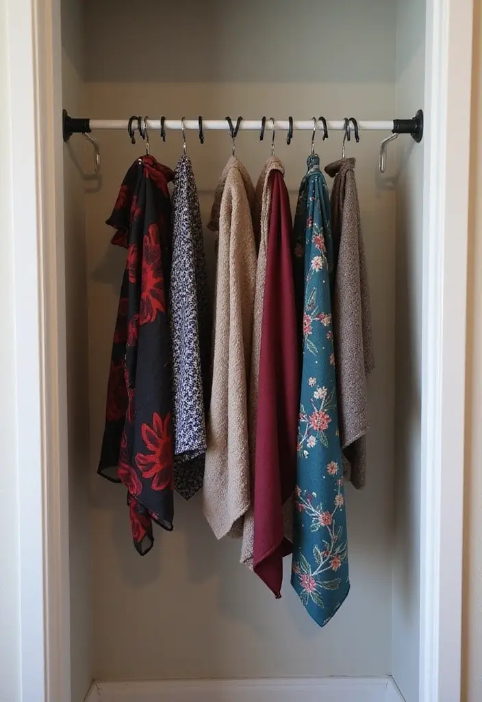 27 Small Closet Organization Bedroom Ideas That Keep Things Tidy - 16. Use a Tension Rod for Accessories