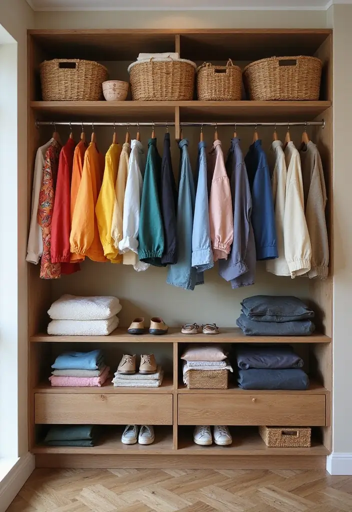 27 Small Closet Organization Bedroom Ideas That Keep Things Tidy - 24. Use a Color Palette