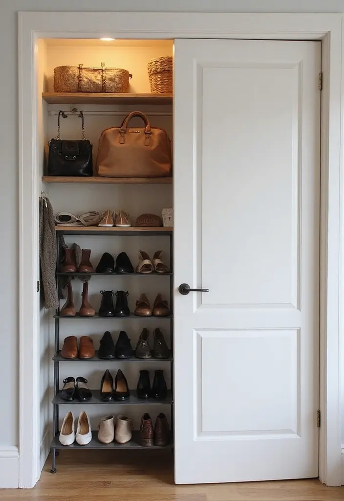 27 Small Closet Organization Bedroom Ideas That Keep Things Tidy - 3. Install a Closet Door Rack
