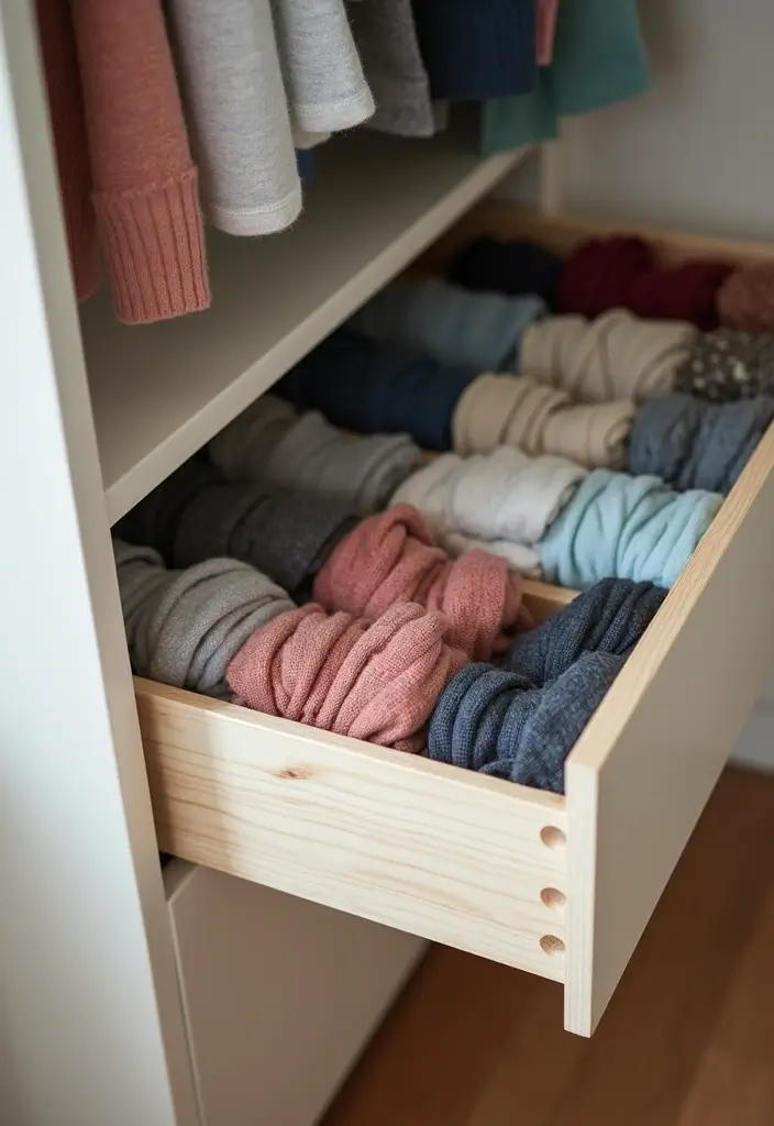 27 Small Closet Organization Bedroom Ideas That Keep Things Tidy - 6. Use Drawer Organizers