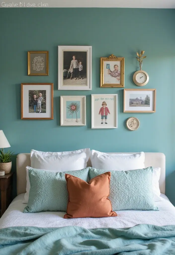 27 Teal and White Bedroom Ideas That Look Crisp and Fresh - 17. Personalized Touches