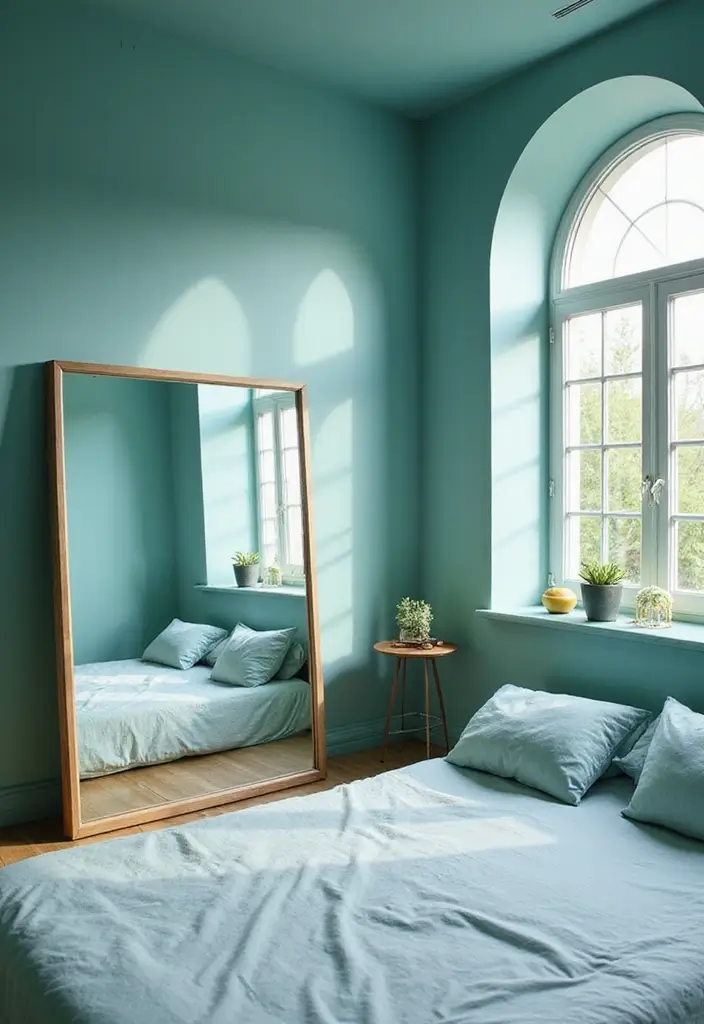 27 Teal and White Bedroom Ideas That Look Crisp and Fresh - 24. Balancing Light and Color