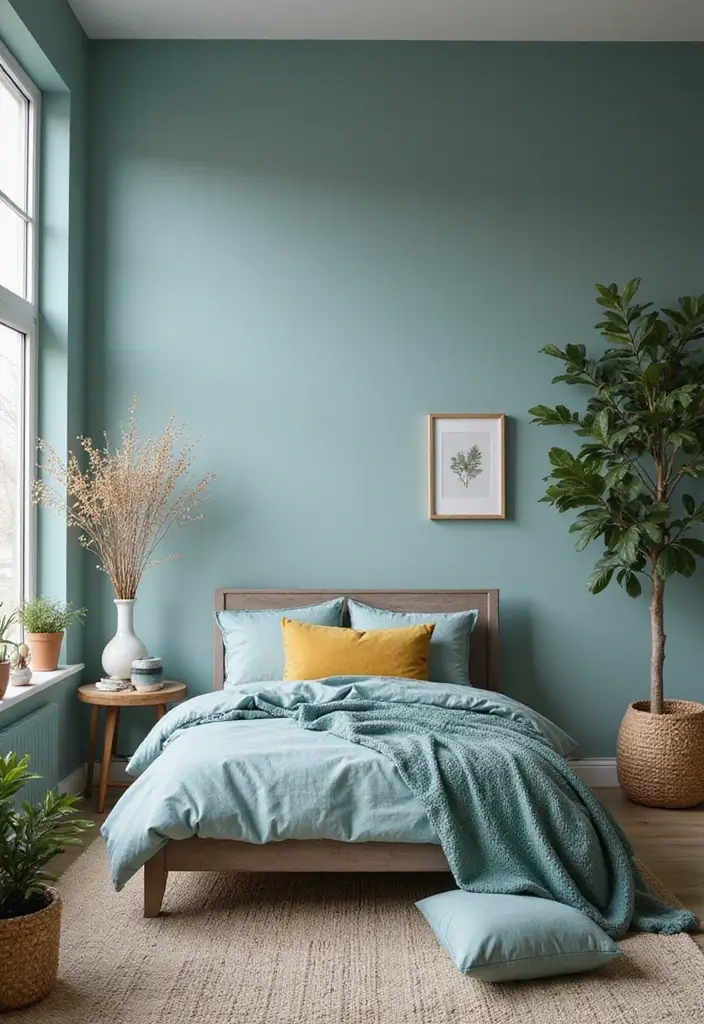 27 Teal and White Bedroom Ideas That Look Crisp and Fresh - 26. Seasonal Decor