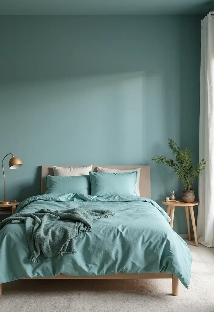 27 Teal and White Bedroom Ideas That Look Crisp and Fresh - 27. Embrace Simplicity